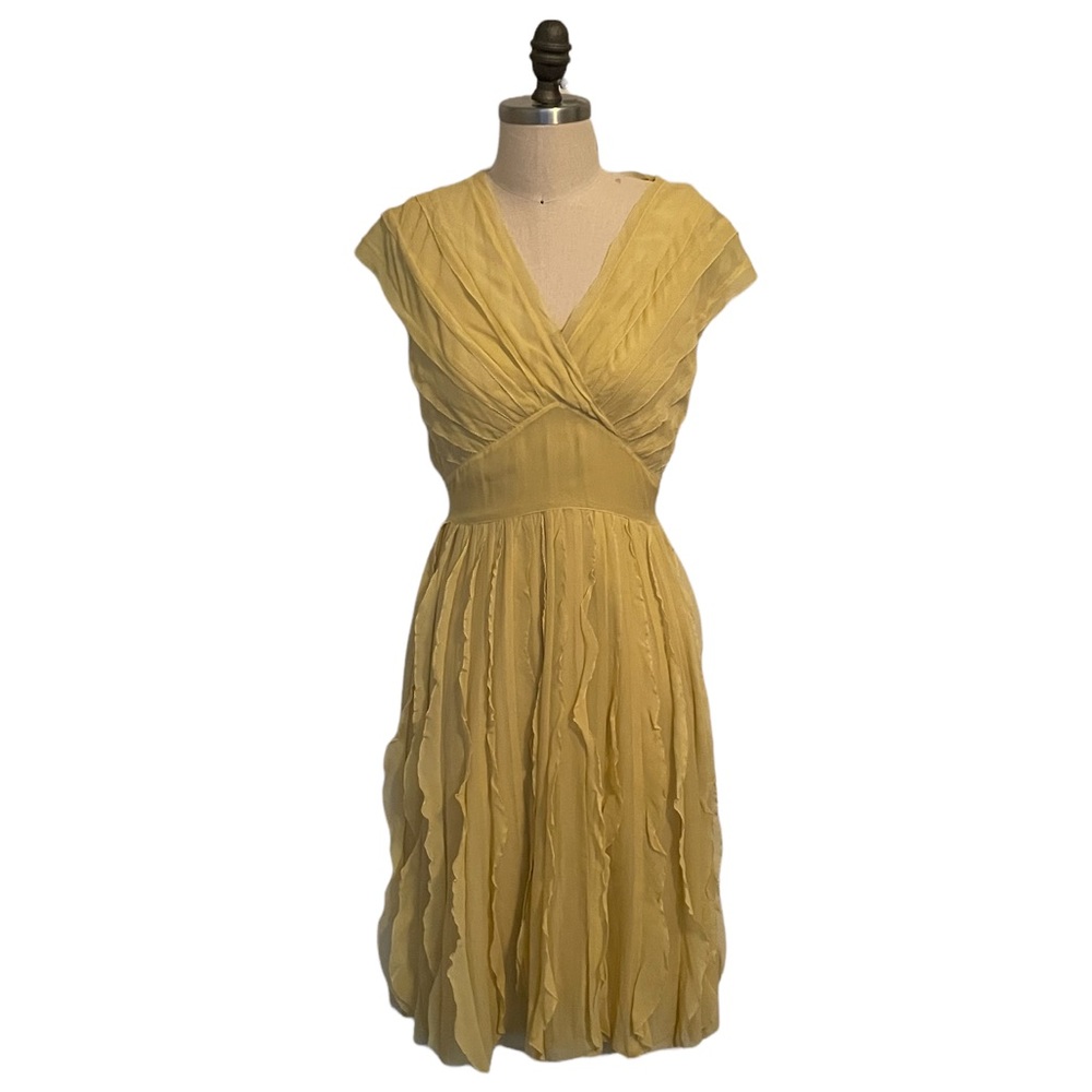 DKNY Yellow Chiffon Dress Size 4